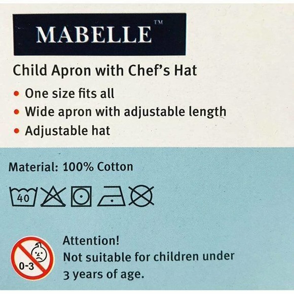 Kids Christmas Apron With Chef Hat Set Christmas Holiday Baking Cooking Cookies - Picture 4 of 4